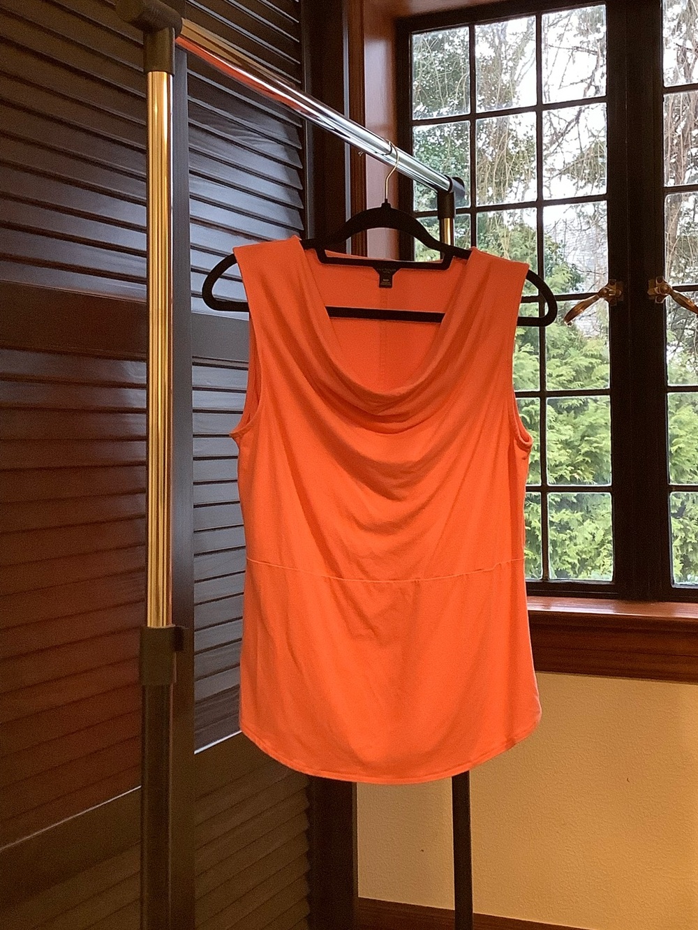 Ann Taylor Sleeveless Drape Neck Women's Top in Coral (MP)
